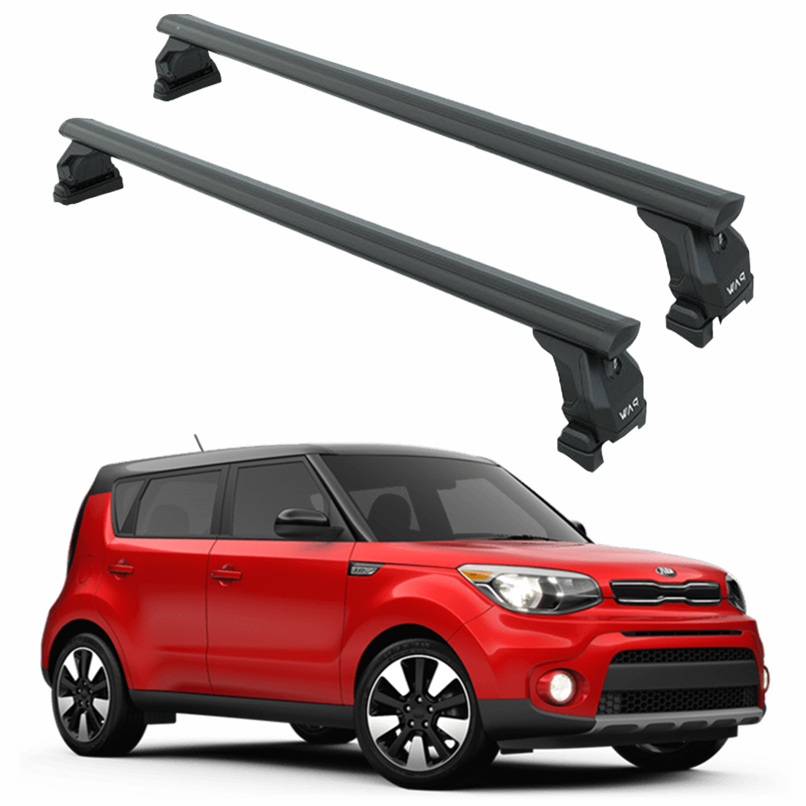 For Kia Soul 2013-2019 Roof Rack Cross Bars Fix Point Fix Pro Series Black For Kia Soul 2013-2019 Roof Rack Cross Bars Fix Point Fix Pro Series Black